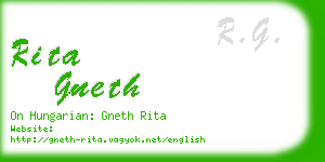 rita gneth business card